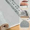 BESTSWEETIE 4x6 Area Rugs for Living Room Washable Moroccan Farmhouse Neutral Geometric Low Pile Non-Slip Soft Print Pattern Rug for Bedroom Kitchen Dining Room Entryway Grey/Black/Navy
