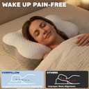 Cervical Neck Pillow - Memory Foam Pillow, Ergonomic Contour Pillow for Back and Side Sleepers, Breathable Slow-Rebound Foam, Cloud-Like Comfort (1, White)