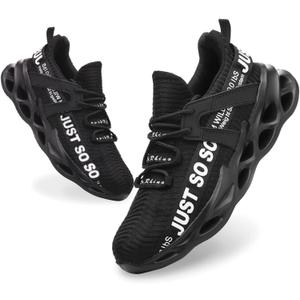 Furuian Steel Toe Shoes for Men Women Lightweight Slip On Safety Work Shoes Comfortable Steel Toe Sneakers (12.5 Women/11 Men, Black)