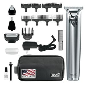 Wahl USA Stainless Steel Lithium Ion 2.0+ Beard Trimmer for Men - Electric Shaver & Nose Ear Trimmer - Rechargeable All in One Men's Grooming Kit - Model 9864SS