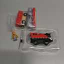 Battery Operated Cargo Train for Wooden Train Track Set Toys for Toddlers 3 4 5 Year Old Boys Kids Magnetic Couplings Construction site Fram Harbor Vehicle (Without Battery)