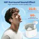 Wireless Bluetooth Earbuds, Student Bass Stereo Headphones, IPX4 Waterproof in-Ear Earphones, Suitable for teenagers Lightweight Comfortable Wireless Headphone for Phone/Listen to music (White)