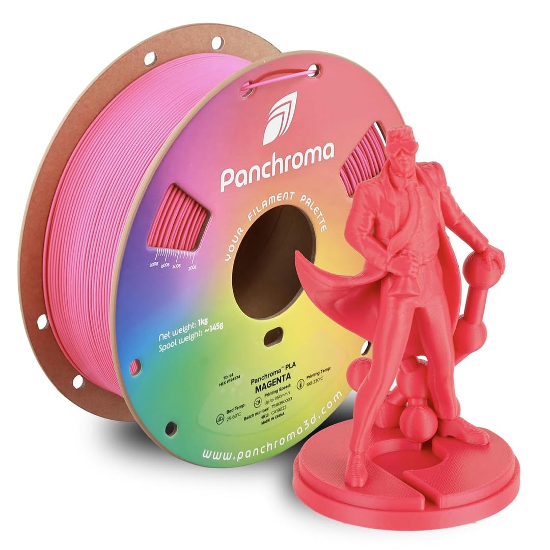 Polymaker Panchroma PLA Magenta 3D Printer Filament, 1.75mm, 1kg Spool, Easy to Print, High Speed Printing, Tangle Free, AMS Compatible, Perfect for Toys, Decor, Miniatures, Models & Cosplay