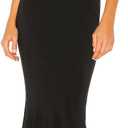 Aigeman Women's Sexy Off Shoulder Sleeveless Bodycon Mermaid Midi Dress Strapless Tube Elegant Cocktail Party Dress 292 (Black)