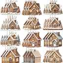 Soaoo 36 Pcs 7.87" Christmas Gingerbread House Ornament Outdoor Gingerbread House Double Sided Christmas Hanging Decoration Plastic Crafts Ornaments for Xmas Holiday Office Home Yard Porch