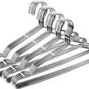 Coat Hangers 40 Pack Clothes Hangers, Seropy Metal Hanger Heavy Duty Wire Hangers with Non Slip Notch, Ultra Thin Stainless Steel Hanger Space Saving Clothing 16.5 Inch (Silver)
