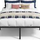 VASAGLE Queen Metal Bed Frame 18 Inches Tall, 1100 lb Weight Capacity, No Box Spring Needed, with Under-Bed Storage, Easy Setup, Heavy-Duty Platform Bed, Mattress Retainers, Matte Black URMB671BD02S