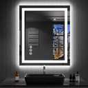 LOAAO 24"X32" LED Bathroom Mirror with Lights, Anti-Fog, Dimmable, RGB Backlit + Front Lighted, Bathroom Vanity Mirror for Wall, Memory Function, Shatter-Proof, Tempered Glass