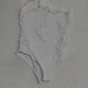 Women's White Basic  Bodysuit  S