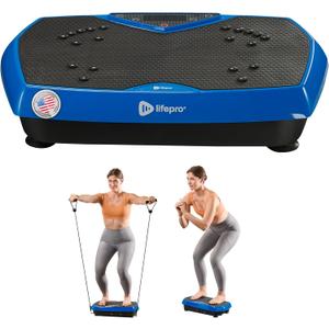 Lifepro Vibration Plate Exercise Machine with Magnetic Acupoints - Full Body Vibration Platform for Beginners and Recovery - Ideal Lymphatic Drainage Massager for Muscle Toning and Overall Fitness (Compact Blue)