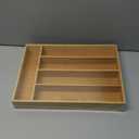 Silverware Organizer Kitchen Drawer Organizer Utensil Organizer Bamboo Silverware Holder Cutlery Organizer in Drawer Flatware Organizer Tray (5 Slots, Natural)