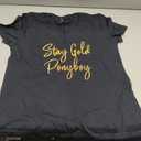 Womens Stay Gold Ponyboy V-Neck T-Shirt (Black, M)
