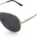 J+S Premium Military Style Classic Aviator Sunglasses, Polarized, 100% UV protection for Men Women