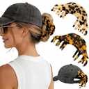 2 Pack Large Hat Hair Clips for Women, 4.2 Inch Big Acetate Claw Clips for Baseball Caps Trucker Hats, Non-Slip Strong Hold Hair Claw Clips for Thick Thin Hair, Hair Accessories Gift, Tortoise Shell