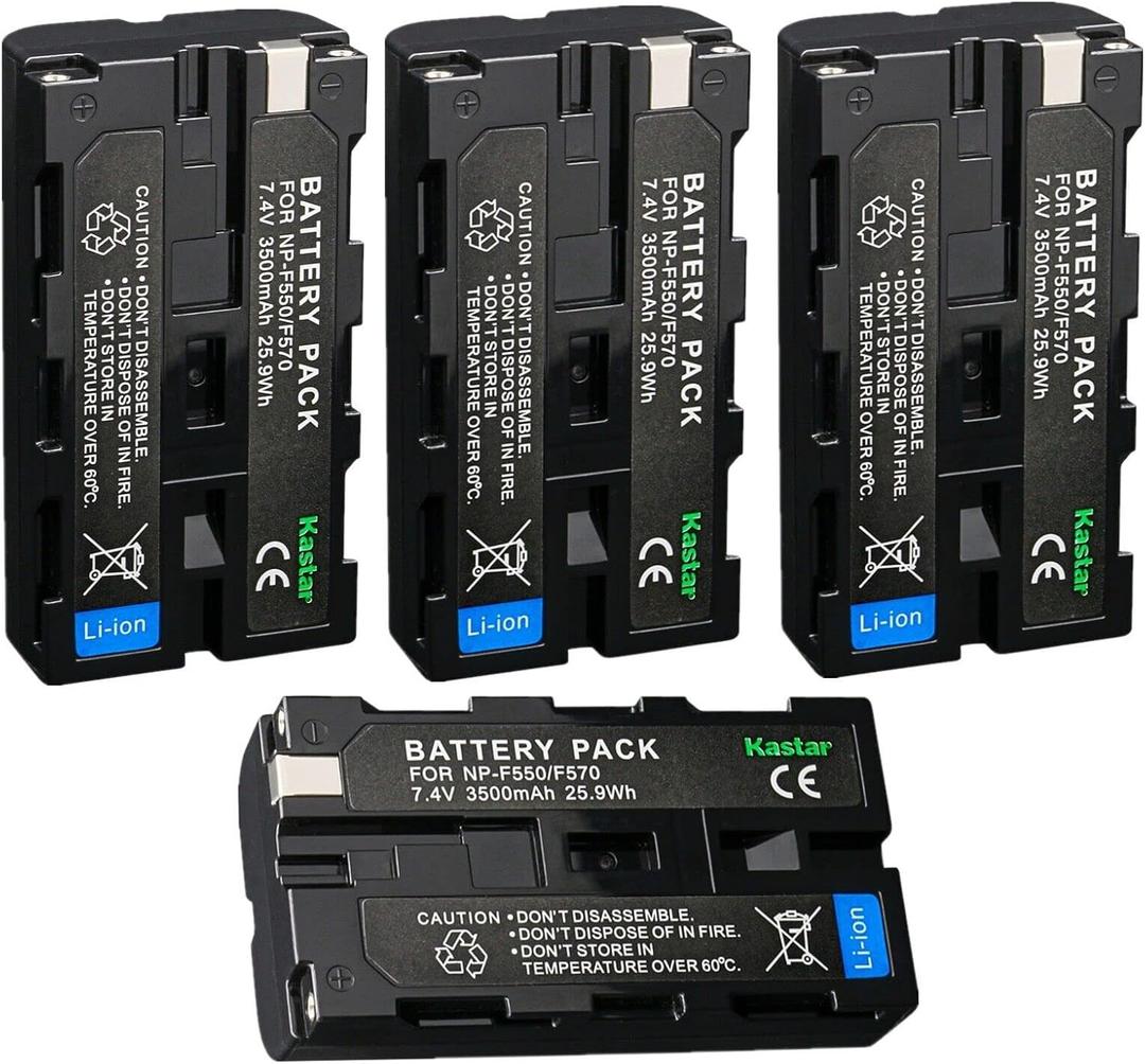 Kastar NP-F580 Battery 7.4V 3500mAh Replacement for Blackmagic Design NP-F570 Battery, Blackmagic Design Pocket Cinema Camera 6K Pro, Blackmagic Design Pocket Cinema Camera 6K G2 (4-Pack)