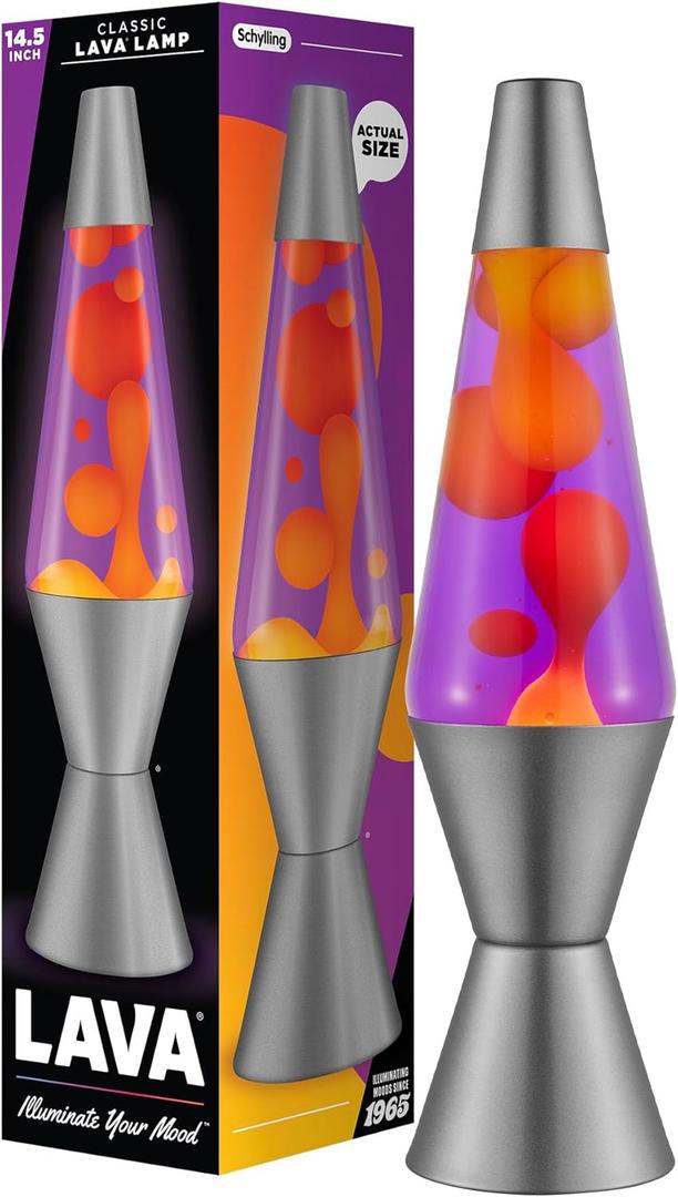 Lava Lamp - 14.5" Purple Sunset - The Original Motion Light - Yellow Wax and Purple Liquid 
