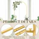 Wedding Arch Backdrop Stand, 7.2FT Gold Metal Arch Backdrop Stand for Wedding Bridal, Baby Shower, Photo Booth, Birthday Party, Garden Balloon Arch Decoration(Gold-7.2FT)