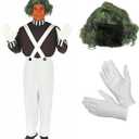 fun shack Mens Chocolate Factory Worker Costume, Chocolate Factory Costume, Halloween Costumes for Men
 M