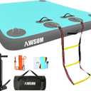 AWSUM Inflatable Floating Dock Air Dock Platform Floating Island Raft with None-Slip Surface for Pool Beach Ocean