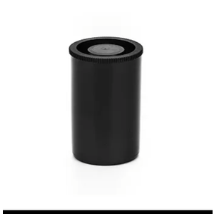 QWORK Film Canisters with Lids, 50 Pcs Plastic Camera Reel Containers 8 OZ, for Scientific Activity Small Accessories, Black