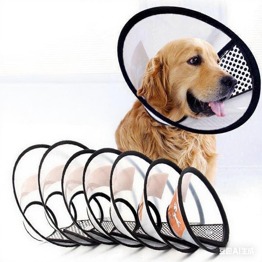 Adjustable Soft Pet Cone Collar for Dogs and Cats - Comfortable Elizabethan Collar for Surgery Recovery, Wound Protection, Grooming & Licking Prevention (Black, M)