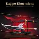 2pcs Set Jinwoo Dagger Cosplay Sword with Sheath&Display Stand, Kasaka's Venom Fang&Knight Killer(14+ Age)