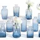 RUCKAE 12 Pack Glass Bud Vases Mini Flower Vase Small Vintage Vases for Centerpiece Table Wedding Decorations Home Decor Party (Gradient Blue)