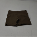 Women’s Olive Green Biker Shorts – Size M, High-Waisted Stretch Yoga Shorts with Pocket