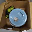 FAHKNS Automatic Dog Ball Launcher for Small Dogs,10-30FT Adjustable Throwing Distance,Rechargeable Indoor&Outdoor Interactive Dog Toy Ball Thrower with 15 Mini Tennis Balls,Blue