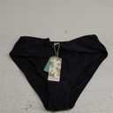 SHEKINI Women's Bikini Bottom Twist Front Cheeky Swimsuit Ruched Bathing Suit Bottoms, Black, Large