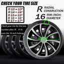Hubcap Wheel Cover Replacement R16 Hub Caps Universal-Fit Steel Wheel Rim Cover ABS Material Exterior Accessories for Car Truck SUV -Set of 416-inchSilver-Black