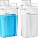 Laundry Detergent Dispenser for Laundry Room,94oz Fabric Softener Dispenser,Liquid Laundry Detergent Container,Laundry Detergent Organizer for Laundry Room Organization with 6 Labels,2 Pack