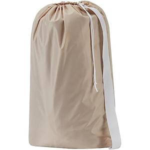 XL Nylon Laundry Bag with Strap, Large Dirty Garments Organizer, Easy Fit a Hamper or Clothing Basket, Can Carry Up to 4 Loads of Clothes, Beige