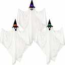 3PCS Hanging Ghosts Halloween Decor 31.5" Indoor Decorations Cute Flying Ghost for Outdoor Yard Patio Porch