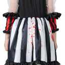 Clown Costume for Kids, Scary Killer Jester Dress with Headpiece Socks for Girls Halloween Creepy DressUp Party (XS)