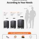 Expandable 20Inch Carry On Luggage Airline Approved - Front Pocket Hardside Travel Suitcase Unbreakable -with Cup Holder,USB Charge,Side Pothook, 360Spinner Wheels, TSA Lock, Black