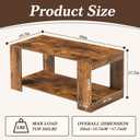 Coffee Table for Living Room, 39" 2-Tier Wood Table with Storage, Modern Rectangle Center Table, Small Space Home Furniture,Easy Assembly