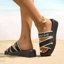 MiLanolce Platform Sandals Comfortable Slip On Wedge Sandals for Women Bohemia summer Open Toe Wedges Slides