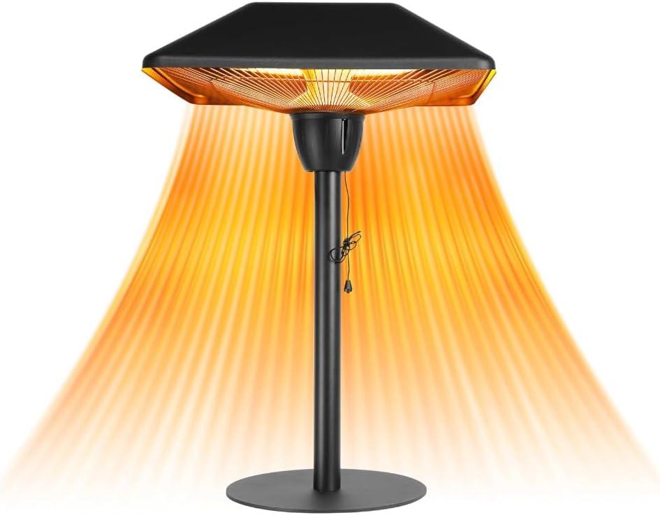 Star Patio Electric Patio Heater, 1500W Outdoor Tabletop Heater, IP44 Waterproof and Tip-over & Overheating Protection, Infrared Heaters, Classic Sandy Black, STP1566-DT2025N2