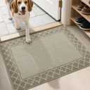 BEQHAUSE Door Mat Dirt Trapper Non Slip Entryway Rugs Absorbent Welcome Mat Low Profile Washable Front Door Mat for Muddy Paws,Entrance,Hallway, 20" x 32", Beige (1'8" x 2'8" (Rectangular), Taupe)