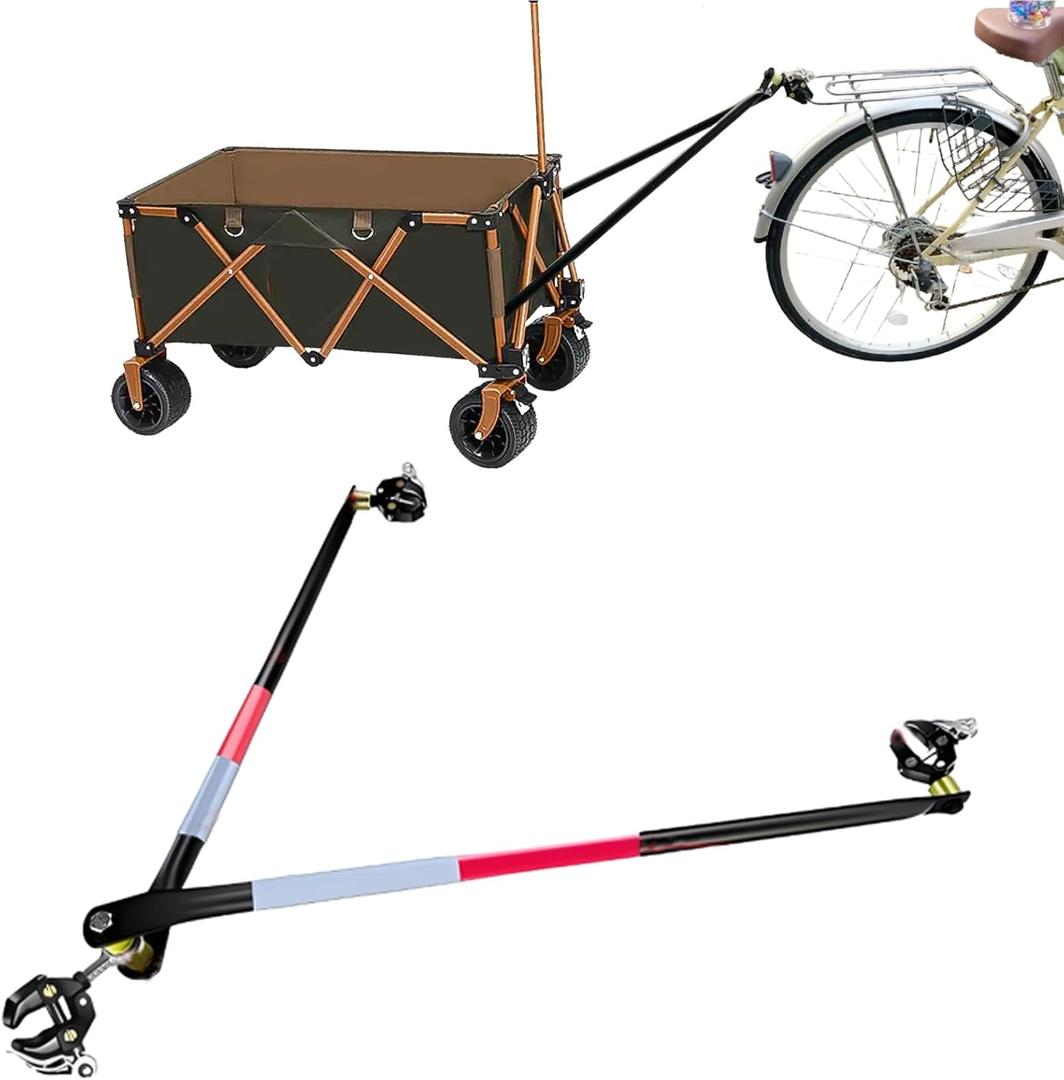 Bike Trailer Connector, Portable Folding Bicycle Trailer with Quick Release Clamps for Rear Carrier and Garden Cart Bicycle Trailer for Portable Folding Wagon Pet cart