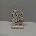 Wooden Cards and Gifts Sign with Stand- 5"x7" Black Wedding Sign TableTop Sign for Wedding Reception, Engagement Party, Baby Shower & Event Party Table (White)