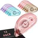 12 Pack Scrapbook Tape, Double Sided Tape Roller for Crafts, Adhesive Glue Runner for Scrapbooking Journal Supplies, Glue Roller School Office Teacher Supply for Kids and Adults, 0.3IN x 26FT