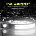 Beccason 2PCS LED Headlamp Rechargeable - 230 COB Super Bright Head Lights for Forehead, Hard hat Light for Adults, USB C Headband Flashlight for Work, Hiking, Running, Camping Essentials Gear (2 Pack - New Upgrade II Dual-Led Strip)
