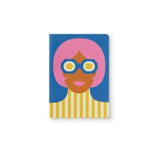 3 x Olimpia Zagnoli Blue Small Sewn Lined Notebook
