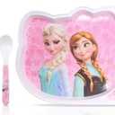 Princess Set Durable Tableware Meal Dishes Mealtime Set includes Dinner Serving Bowl Plate Cup with a Matching Spoon & Fork
