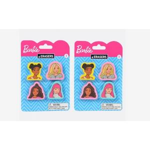 Barbie 4 Erasers 4 pack