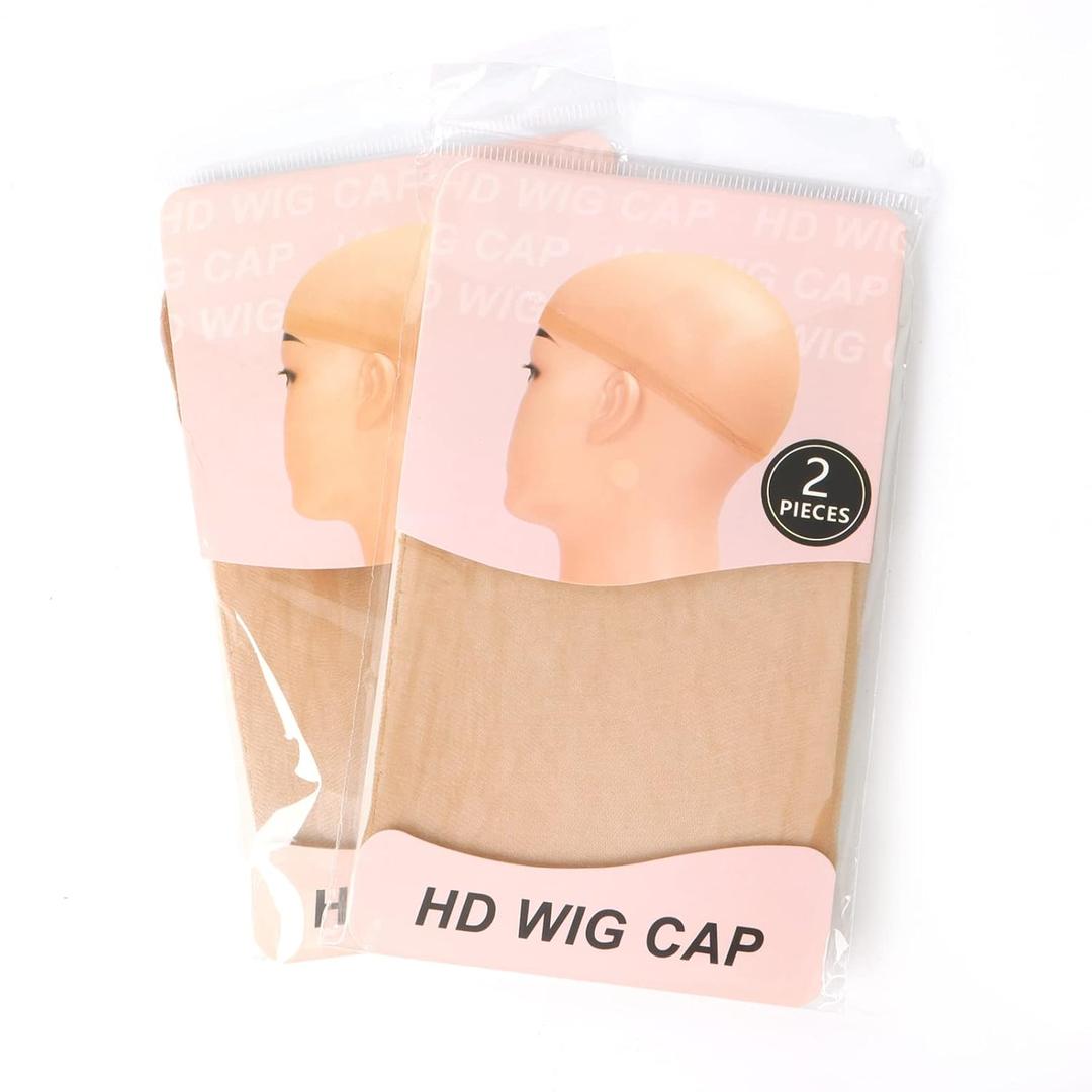 lianlian Hair Wig Caps, 4Pcs Hd Wig Caps Nude Stocking Caps for Wigs Transparent Wig Cap Stretchy Nylon Wig Caps for Women
