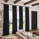 Black Linen Curtains 84 inches Long 2 Panels for Bedroom Back Tab Light Filtering Privacy Sheer Black Curtains Muslin Look Modern Farmhouse Cotton Textured Gauze Curtain for Living Room 2 Panel Set