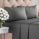 Queen Size 4 Piece Sheet Set - Comfy Breathable & Cooling Bed Sheets Set - Hotel Luxury Bedding for Women, Men, Kids, Teens, Boys & Girls - Deep Pockets, Ultra-Soft, Wrinkle Free - Oeko-Tex - Charcoal
